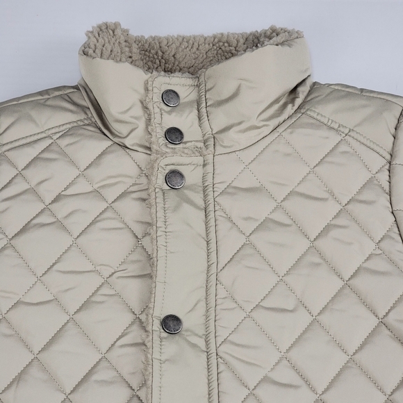 Vince Camuto Quilted Jacket Faux Fur Color Khaki V220D16 Women’s Size S/8 New - Picture 4 of 13